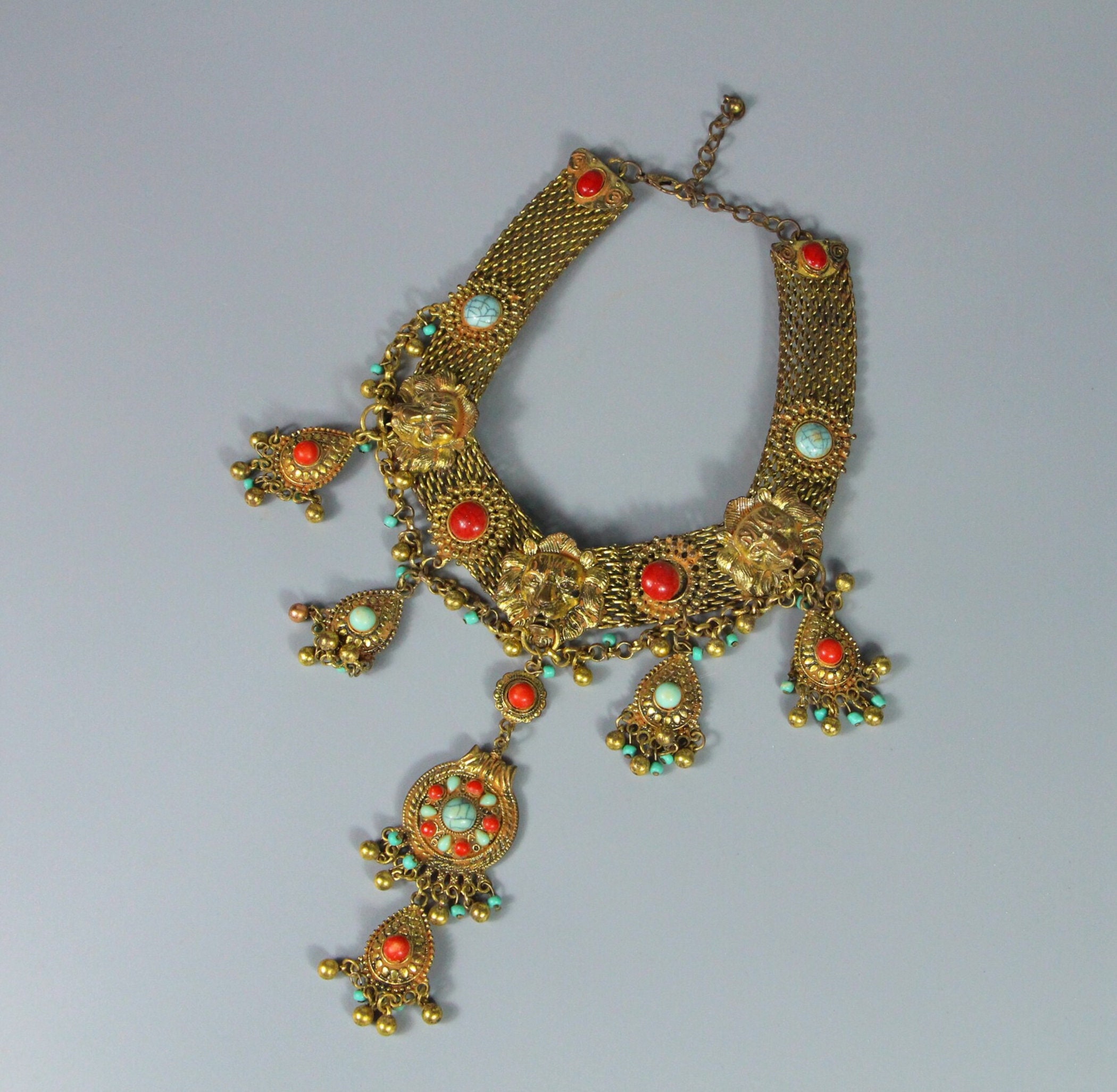 Ancient Chinese Collection Gilt Gold Necklace with Etsy