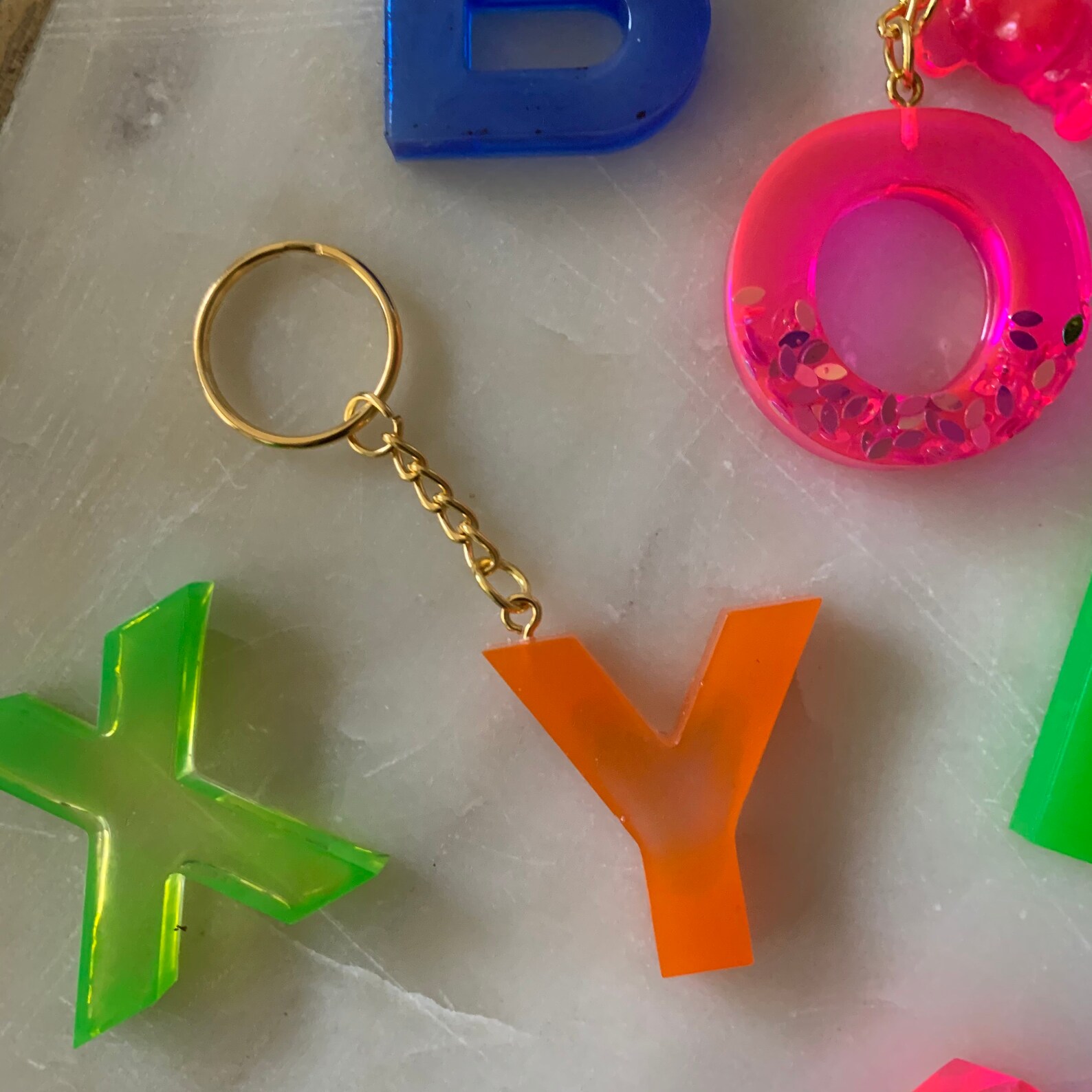 Neon Resin Handmade Personalised Key Chains Any Etsy