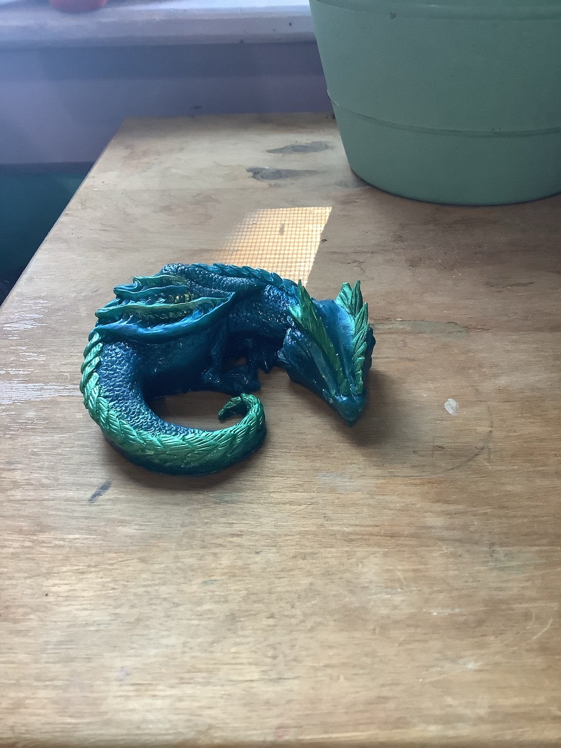 Two toned resin sleeping dragon Etsy
