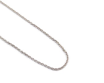 Solid White Gold 14K Rolo Chain Necklace /  0.9mm Thick / Real Gold Chain / Woman Gold Chain / Gold Rolo Chain