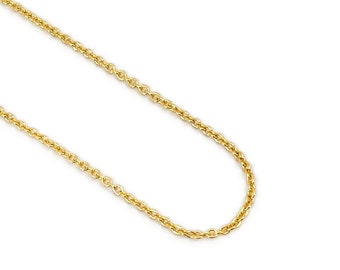 Solid Yellow Gold 14K Rolo Chain Necklace /  1.1 mm Thick / Real Gold Chain / Woman Gold Chain / Gold Rolo Chain