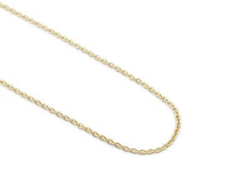 Solid Yellow Gold 14K Rolo Chain Necklace /  0.9mm Thick / Real Gold Chain / Woman Gold Chain / Gold Rolo Chain