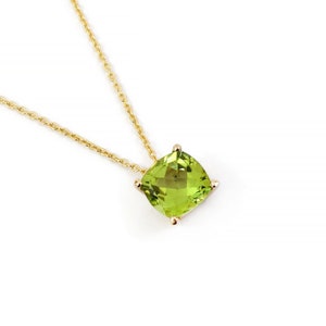 Peridot Necklace 1.10CT / Solid Gold 9k 14k 18k / Natural Peridot / Classic Peridot Necklace / Gift For Her / August Birthstone Necklace