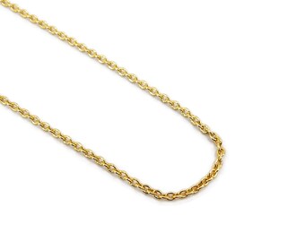 Solid Yellow Gold 9K Rolo Chain Necklace /  0.9mm Thick / Real Gold Chain / Woman Gold Chain / Gold Rolo Chain