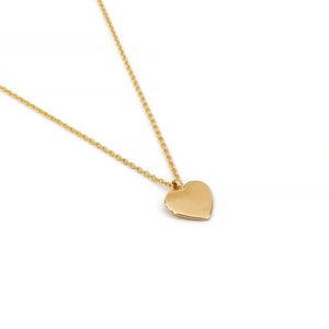 Gold Heart Pendant, 14K Gold Pendant, Yellow Gold, Small Love Pendant, Solid Gold Pendant, Girlfriend Gift, Romantic Jewelry image 1