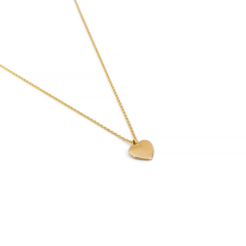 Gold Heart Pendant, 14K Gold Pendant, Yellow Gold, Small Love Pendant, Solid Gold Pendant, Girlfriend Gift, Romantic Jewelry image 1