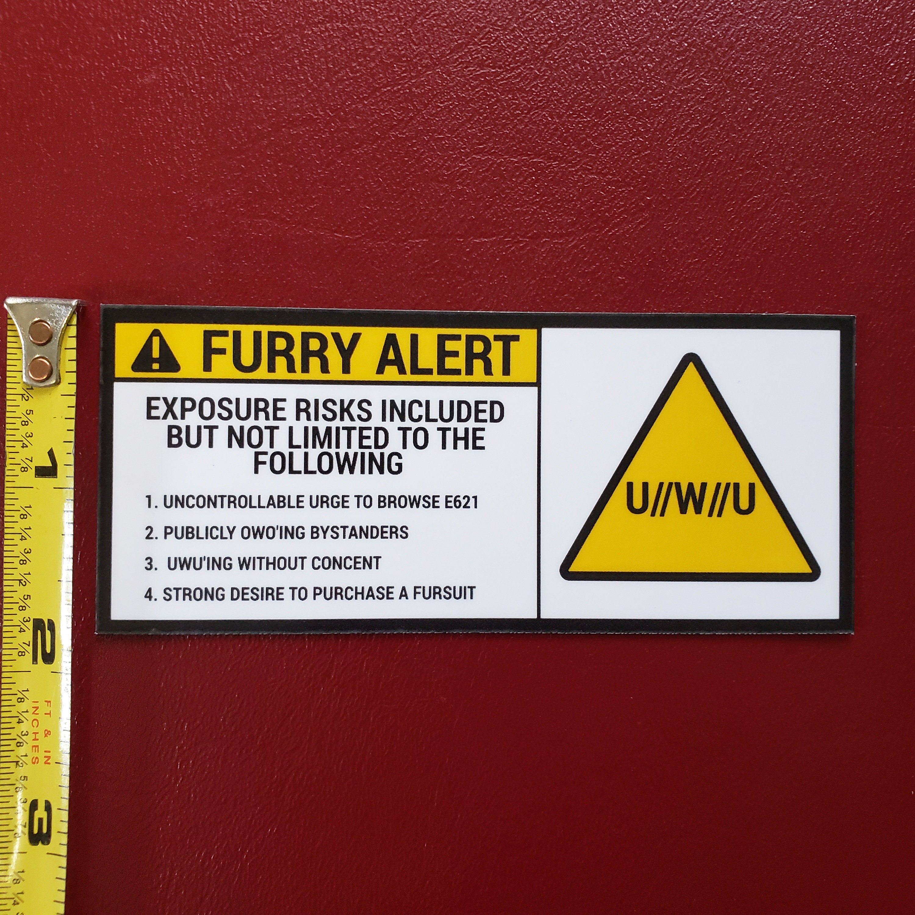 Furry Alert Warning Sticker / Beware of Owo Etsy
