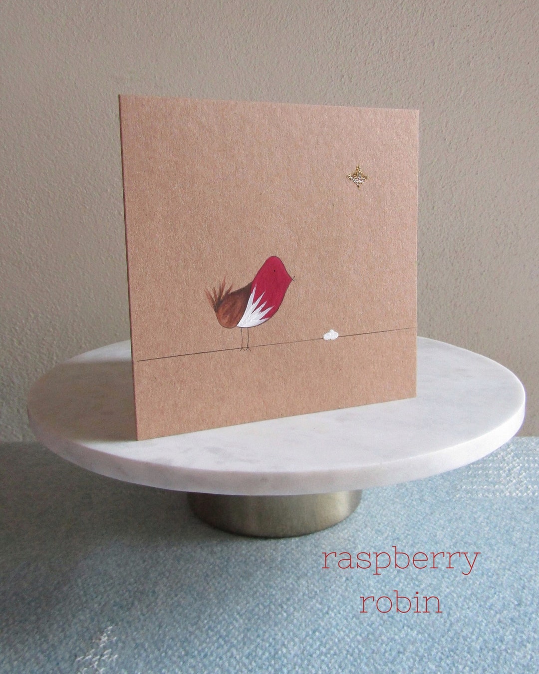 Raspberry Robin, Set of 5 Hand Painted Cards - Etsy