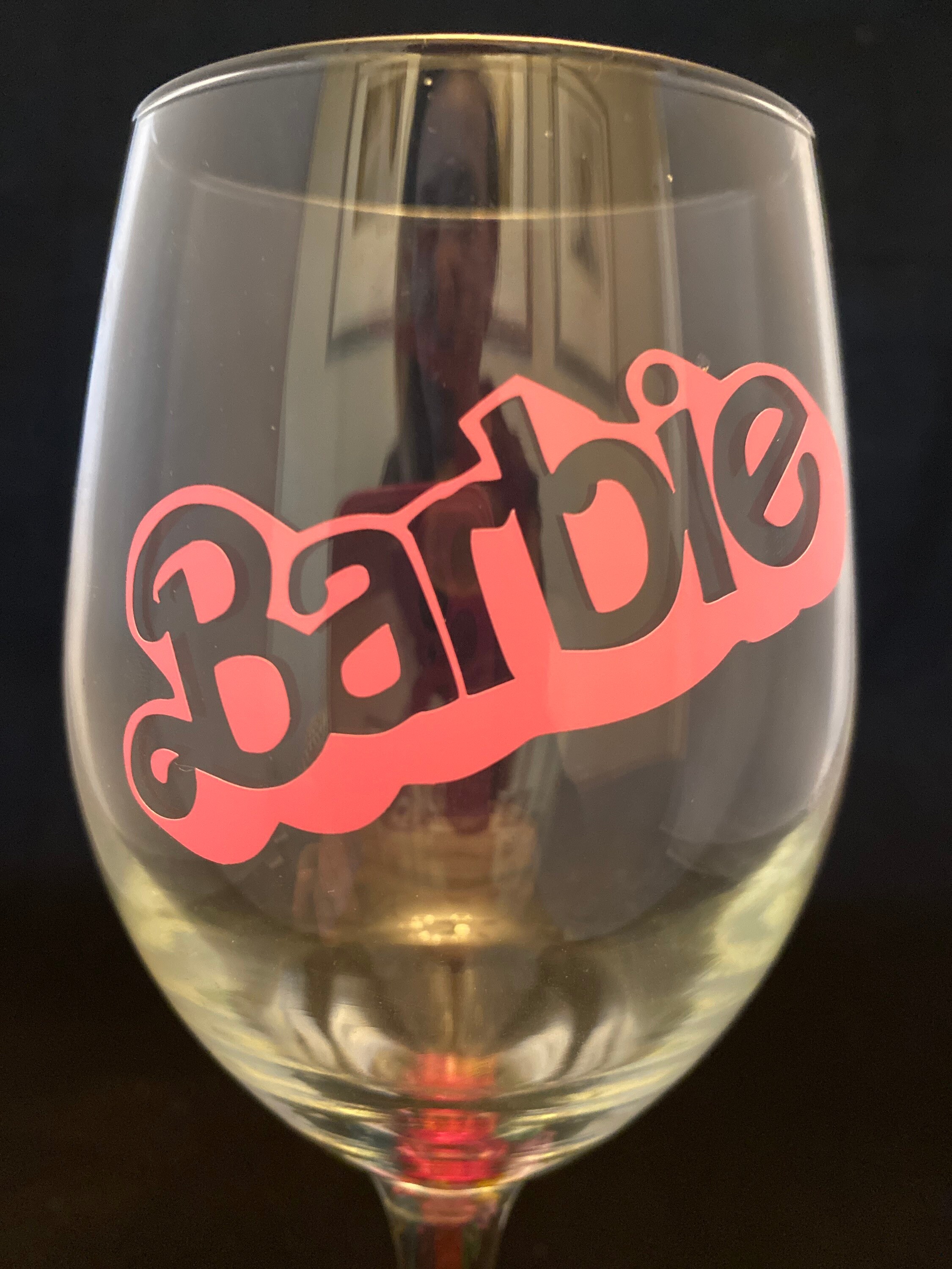 pink barbie wine glasses