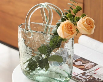 4 types art glass ornaments fish tank Bag Vase Bubble Vases Basket Glass Vase Creative Transparent Vase Countertop Vases,Fruit Basket