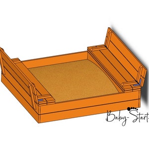 sandbox with seats and cover / DIY / step-by-step building instructions for beginners and advanced / PDF download / 12 pages