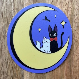 Jiji and friends from Kiki’s Delivery Service Studio Ghibli Inspired Sticker | waterbottle sticker | laptop sticker