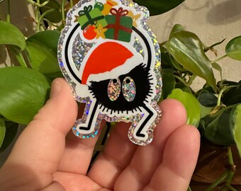 Soot Sprite Studio Ghibli Inspired Glitter Sticker | Spirited Away | Totoro | Holiday | waterbottle sticker | laptop sticker | waterproof