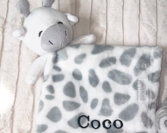 Babies personalised unisex giraffe comforter