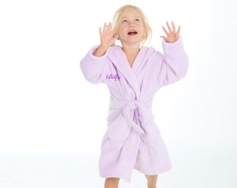 Girls personalised super soft hooded dressing gown