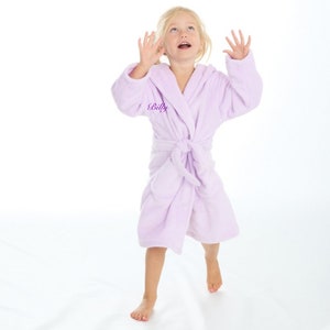 Girls personalised super soft hooded dressing gown