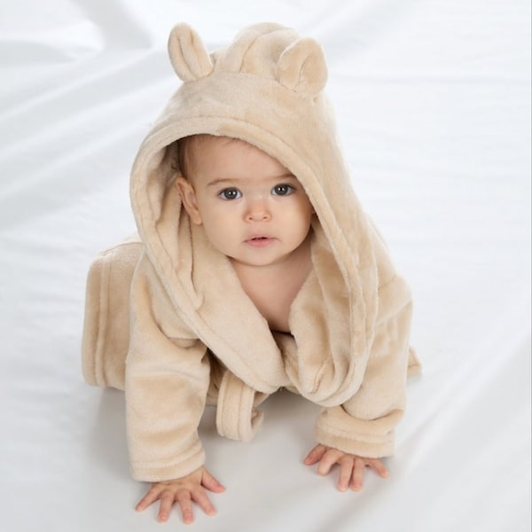 Robe de chambre à capuche personnalisée pour bébé