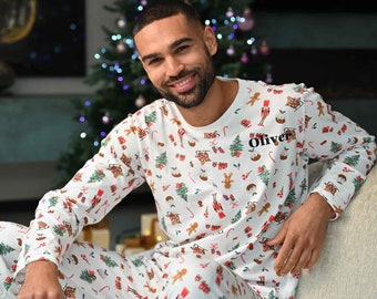 Pyjama pour homme sur le thème de Noël en famille