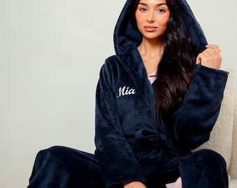 Batas maxi personalizadas de polar bicolor para mujer