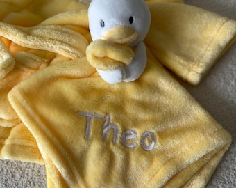 Babies personalised Easter duck comforter
