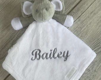 Babies personalised elephant comforter