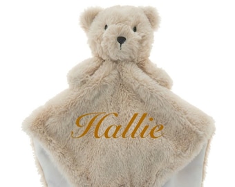 Babies personalised teddy bear comforter