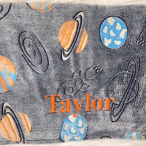 Unisex personalised space glow in the dark blanket throw