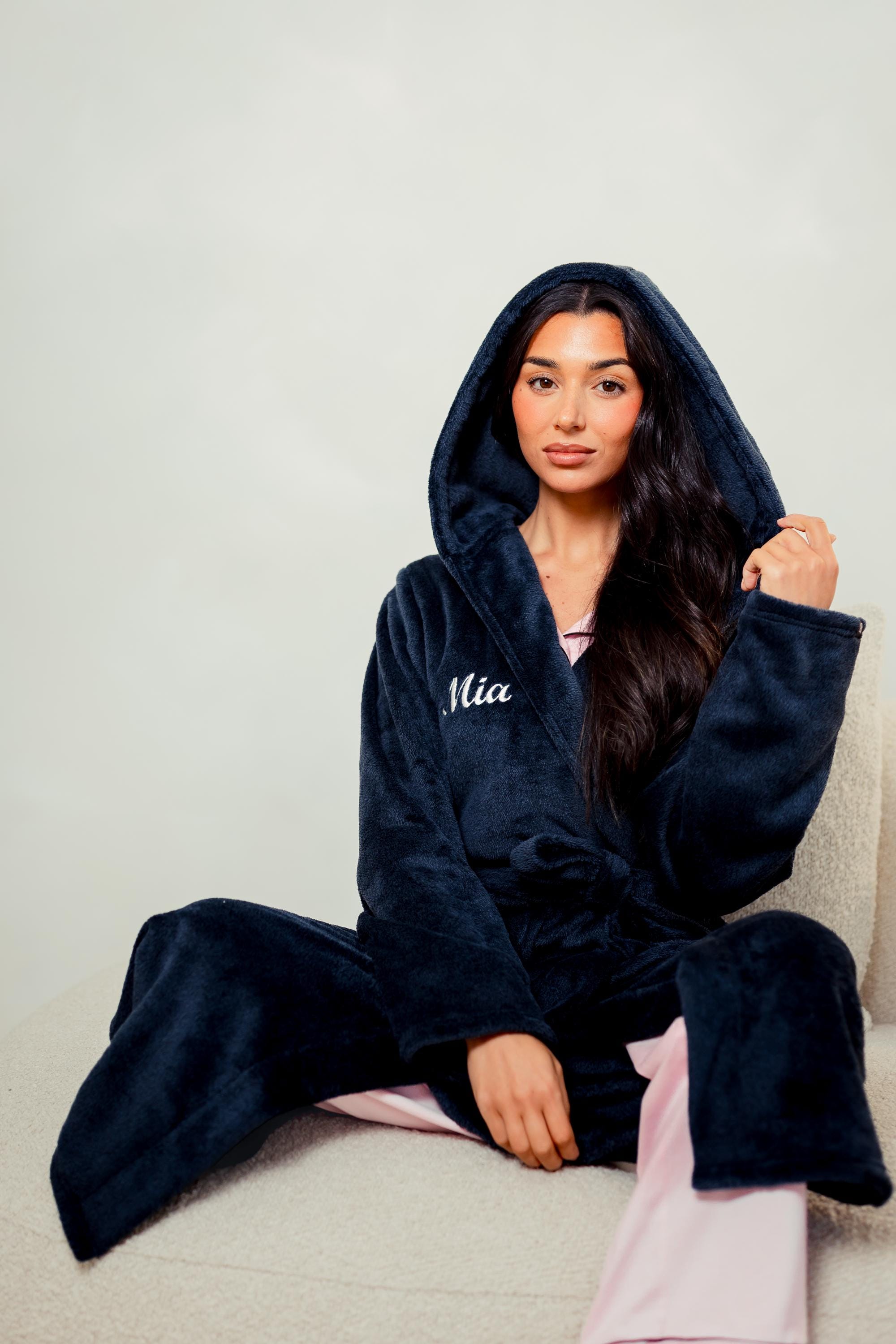 knee length dresses for ladies Women's Fleece Hooded Dress main image 1