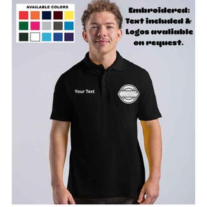 Embroidered Polo Shirt,Personalised Workwear polo top,Custom polo shirt,Personalised Polo shirt, your text embroidered.Polo shirts for work.