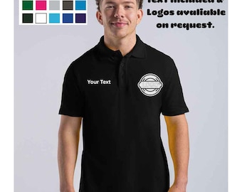 Embroidered Polo Shirt,Personalised Workwear polo top,Custom polo shirt,Personalised Polo shirt, your text embroidered.Polo shirts for work.