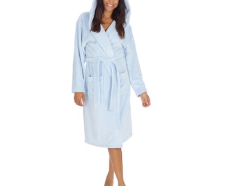 Ladies personalised hooded plush dressing gown