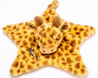 Babies personalised unisex recycled giraffe comforter