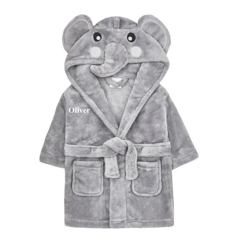 Peignoir Enfant Personnalisé Avec Capuche à Oreilles De Cerf - En Polaire Douce - Idéal Noël, Cadeau, Détente