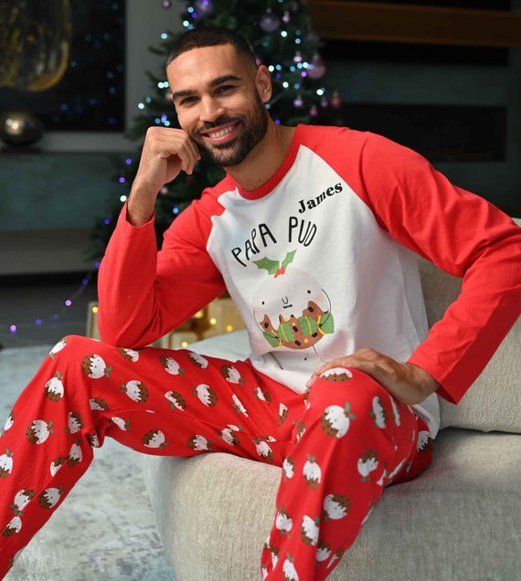 Hombre personalizado navidad familiar pijama PAPA PUD - Etsy