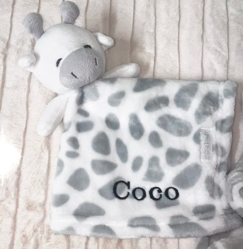 Babies personalised unisex giraffe comforter 