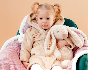 Babies personalised hooded dressing gown