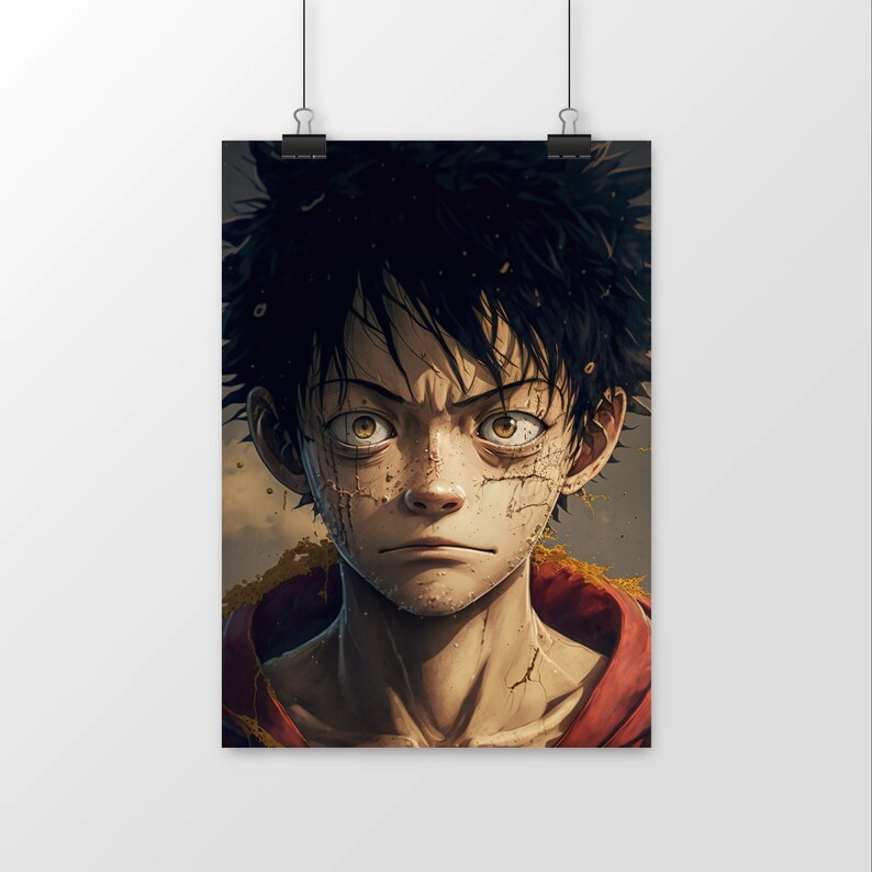 Poster Fan Art Luffy Anime Manga One Piece Realistic Effect Etsy