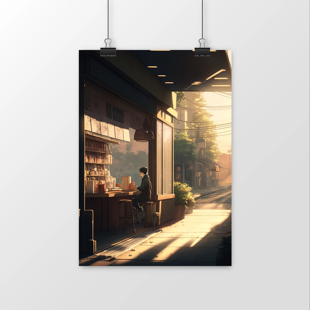Lofi Anime Poster, Lofi Wall Art, Lofi Digital Print, Lofi City Poster ...