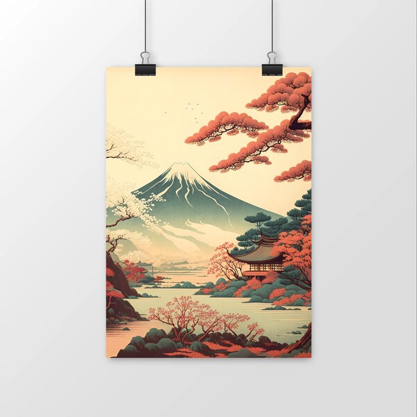 Impression japon | affiches de voyage japonaises | d’art mural japonais | d’œuvres d’art du mont fuji décoration murale japonaise cadeaux