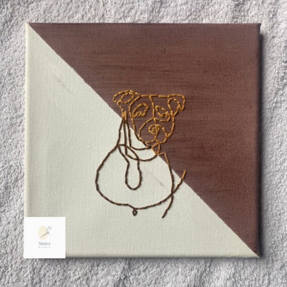 Tableau Brodé à La Race de Votre Animal