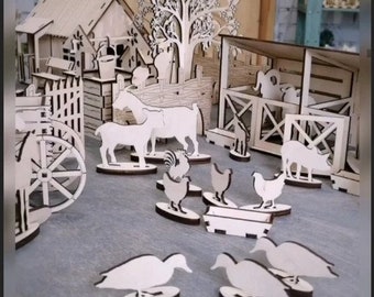 laser cutting farmhouse animals dxf cdr ai pdf svg dwg laser and cnc router cutting ready files