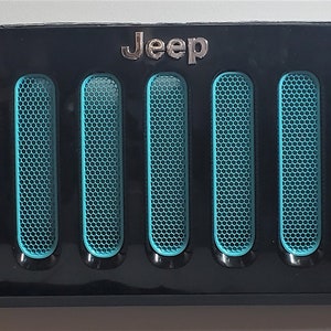 Teal Grill Inserts for the Jeep Wrangler JK