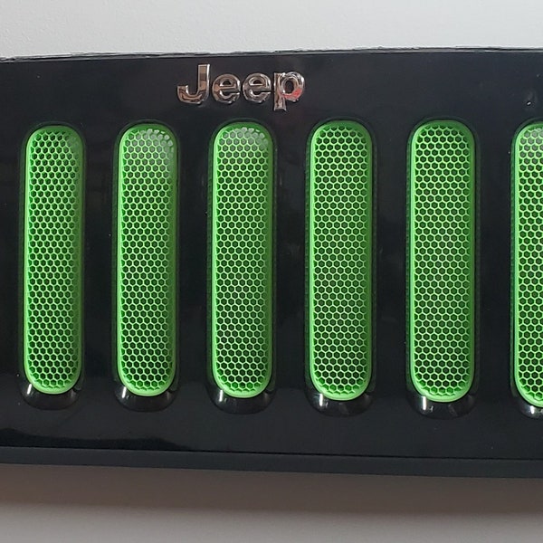 Light Green Grill Inserts for the Jeep Wrangler JK
