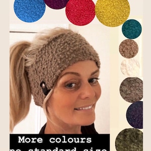 SALE Handmade headband ear warmer    Made from quality stretchy buckle fabric fleece lined many colours warm buff headscarf Skiing headwear