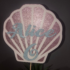 Mermaid Cake Topper / Shell Cake Topper / Under the Sea / Glitter ...