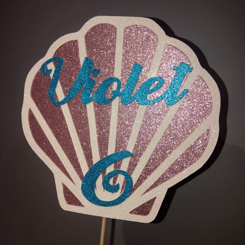 Mermaid Cake Topper / Shell Cake Topper / Under the Sea / Glitter ...