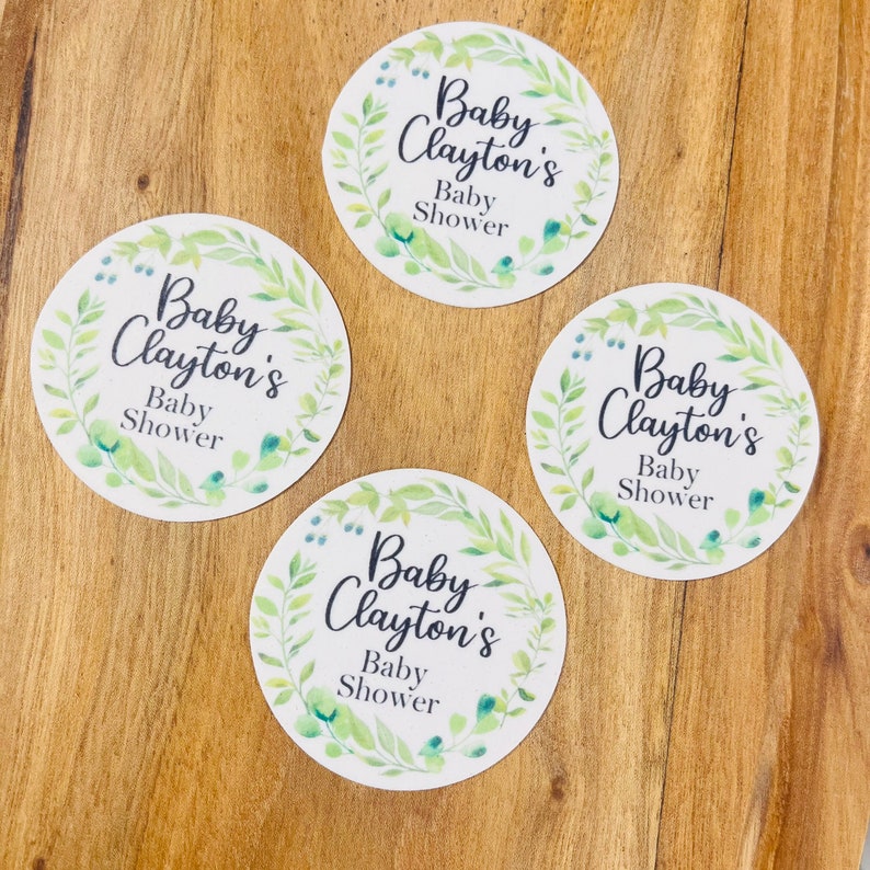 Edible Personalised Cupcake Toppers Pretty Greenery Floral Etsy UK