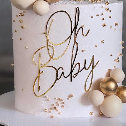 Blue Glitter Oh Baby Cake Topper - for Baby Shower/Gender Reveal / 1st Birthday Party Decorations : Buy Online at Best Price in KSA - Souq is now