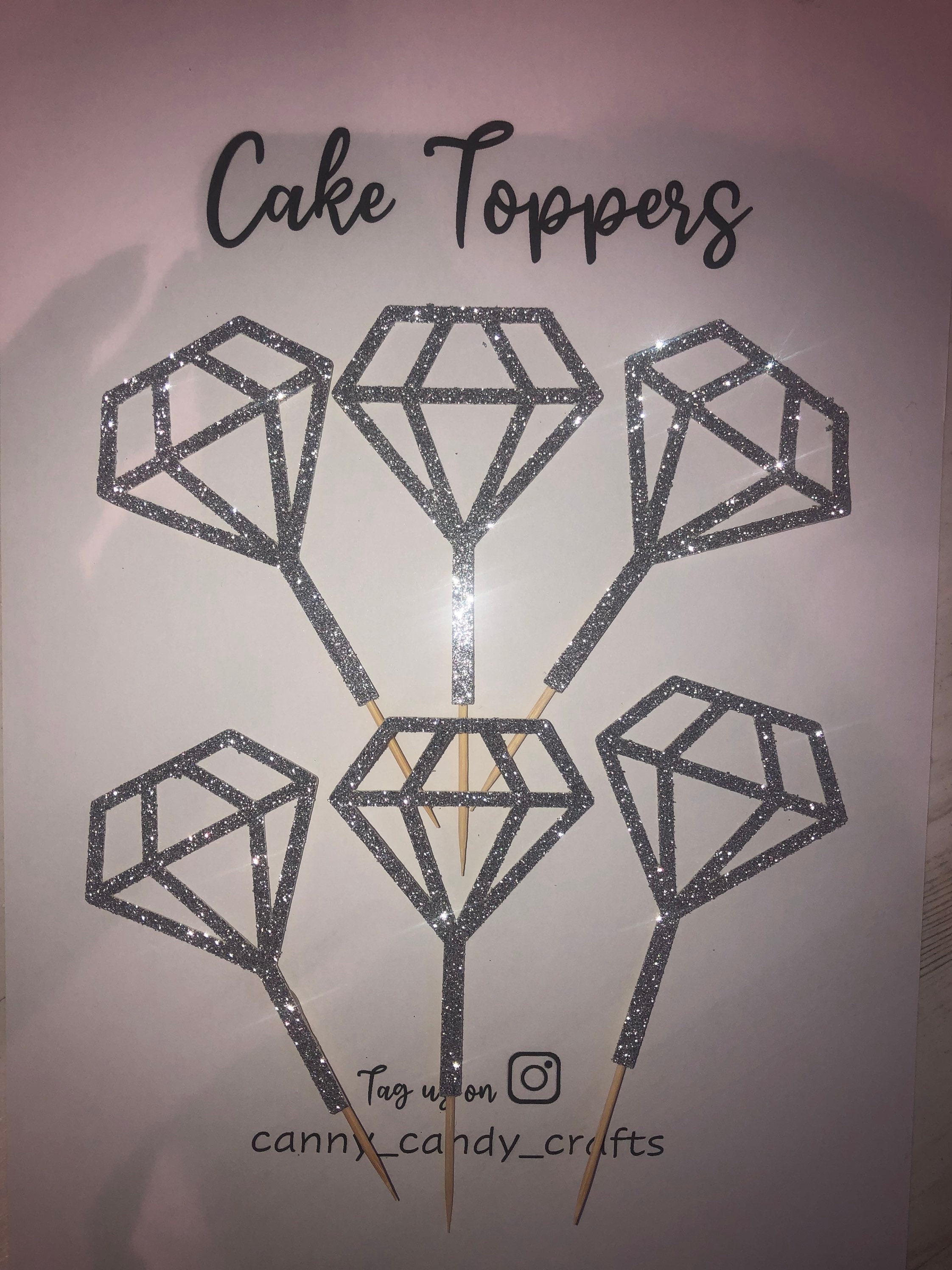 Diamond Cupcake Topper Wedding Cupcake Topper Engagement Etsy UK
