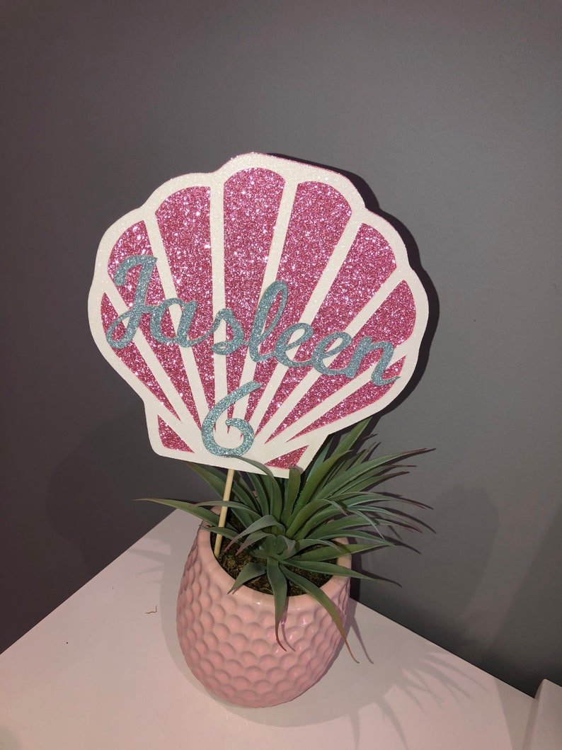 Mermaid Cake Topper / Shell Cake Topper / Under the Sea / Glitter ...